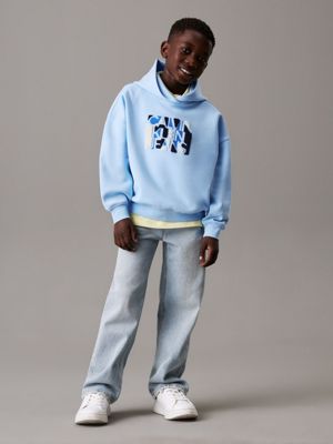 blue bell relaxed spacer logo hoodie for boys calvin klein jeans