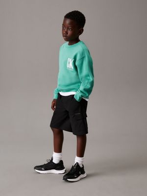 bahama green relaxed back graphic sweatshirt for boys calvin klein jeans