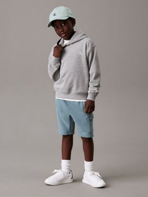 grey heather oversized back graphic hoodie for boys calvin klein jeans