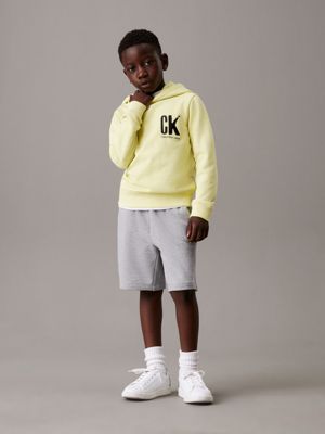 elfin yellow relaxed logo hoodie for boys calvin klein jeans