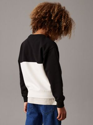 ck black relaxed colourblock sweatshirt for boys calvin klein jeans