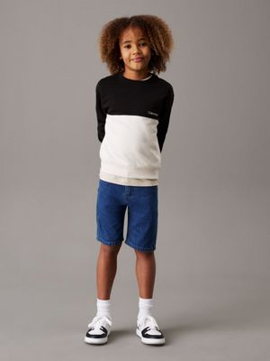 ck black relaxed colourblock sweatshirt for boys calvin klein jeans