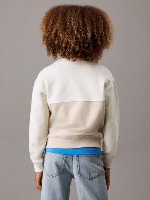 tofu relaxed colourblock sweatshirt for boys calvin klein jeans