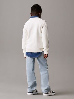 white colourblock sweatshirt for boys calvin klein jeans