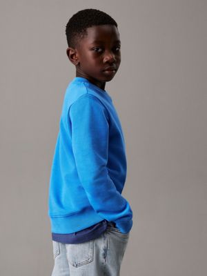 blue logo sweatshirt for boys calvin klein jeans