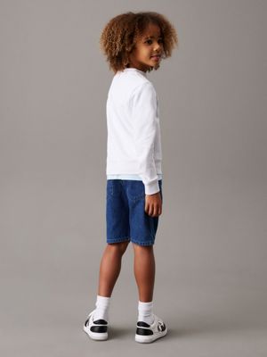 bright white logo sweatshirt for boys calvin klein jeans