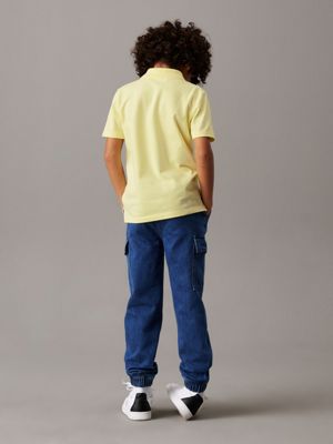 vibrant blue denim cargo joggers for boys calvin klein jeans