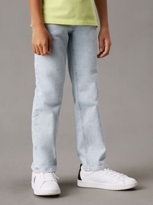 blue mid rise straight jeans for boys calvin klein jeans