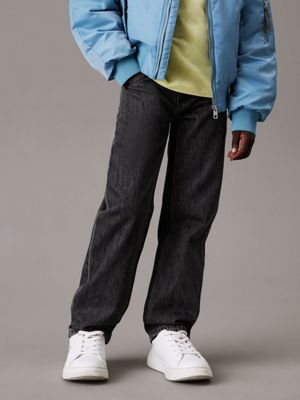 blue mid rise straight jeans for boys calvin klein jeans