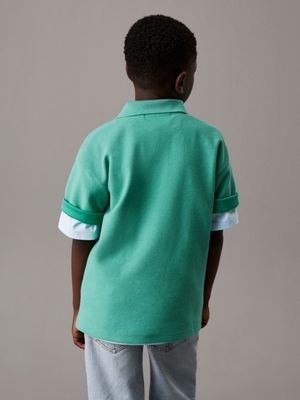 bahama green boxy ottoman polo shirt for boys calvin klein jeans