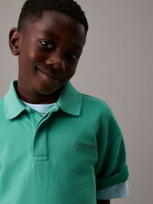 bahama green boxy ottoman polo shirt for boys calvin klein jeans