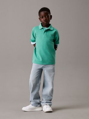 bahama green boxy ottoman polo shirt for boys calvin klein jeans