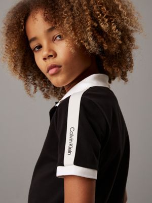 ck black colourblock pique polo shirt for boys calvin klein jeans