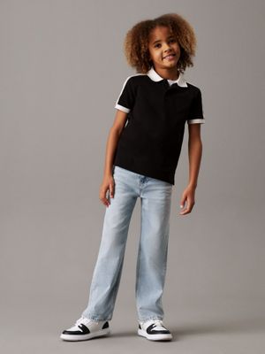 ck black colourblock pique polo shirt for boys calvin klein jeans