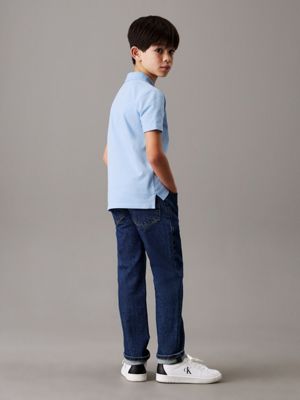 blue bell stretch pique polo shirt for boys calvin klein jeans