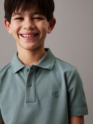 polo in piqué elasticizzato trooper da bambini calvin klein jeans