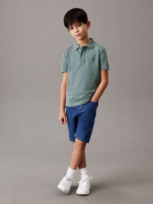 polo in piqué elasticizzato trooper da bambini calvin klein jeans