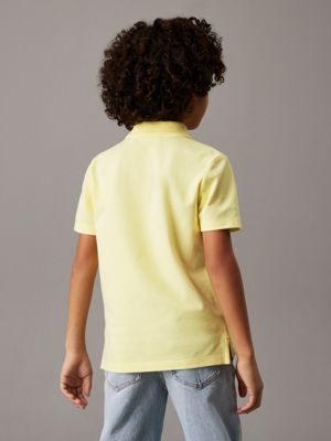 elfin yellow stretch pique polo shirt for boys calvin klein jeans