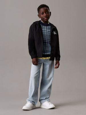 ck black hooded windbreaker for boys calvin klein jeans