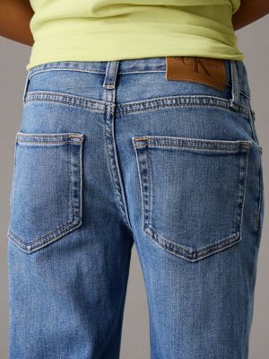 soft blue mid rise straight jeans for boys calvin klein jeans