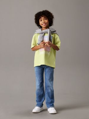 soft blue mid rise straight jeans for boys calvin klein jeans