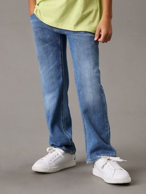 blue mid rise straight jeans for boys calvin klein jeans