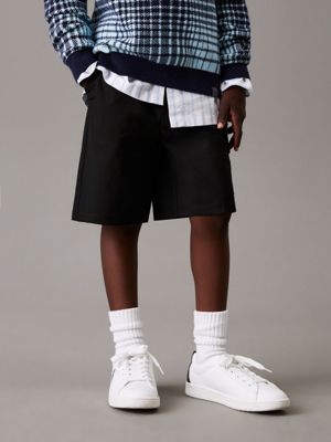 black relaxed parachute cargo shorts for boys calvin klein jeans