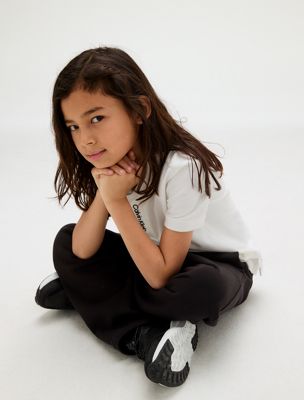 bright white pique polo shirt for boys calvin klein jeans