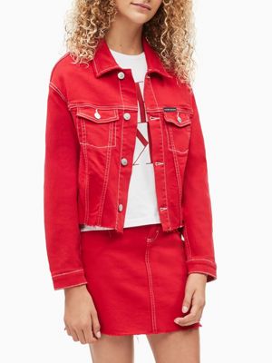 calvin klein jeans red jacket