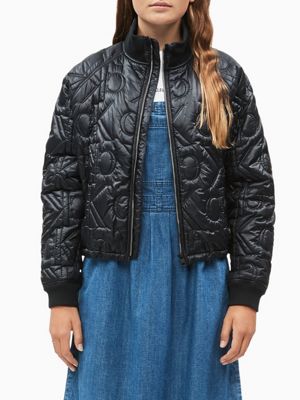 calvin klein black quilted jacket