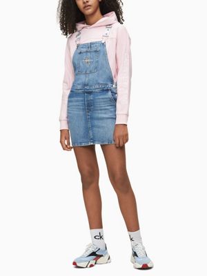 calvin klein iconic dungaree dress