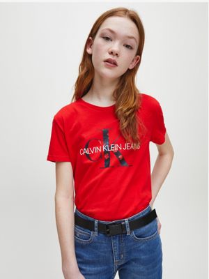 calvin klein jeans red shirt