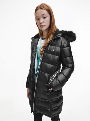 calvin klein hooded puffer jacket