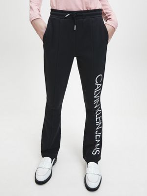 black flared joggers
