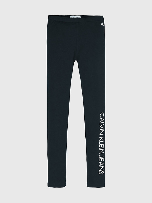 ck black logo leggings for girls calvin klein jeans
