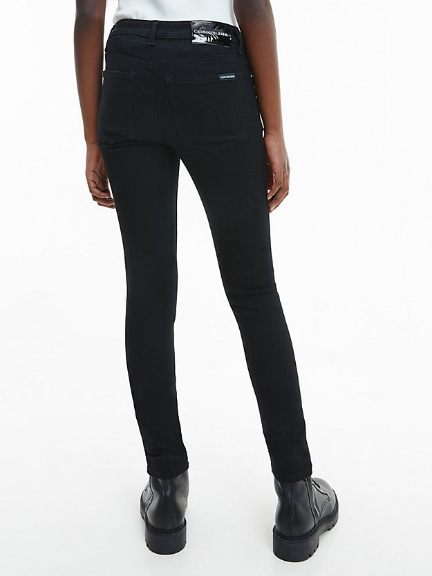 clean black stretch mid rise skinny jeans for girls calvin klein jeans