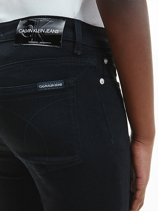 black mid rise skinny jeans voor meisjes - calvin klein jeans