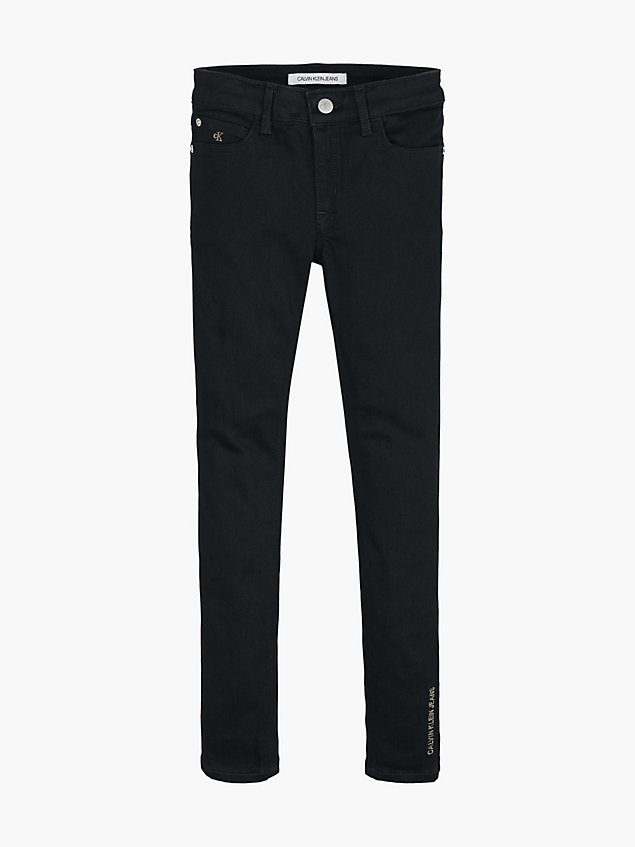 black mid rise skinny jeans für maedchen - calvin klein jeans
