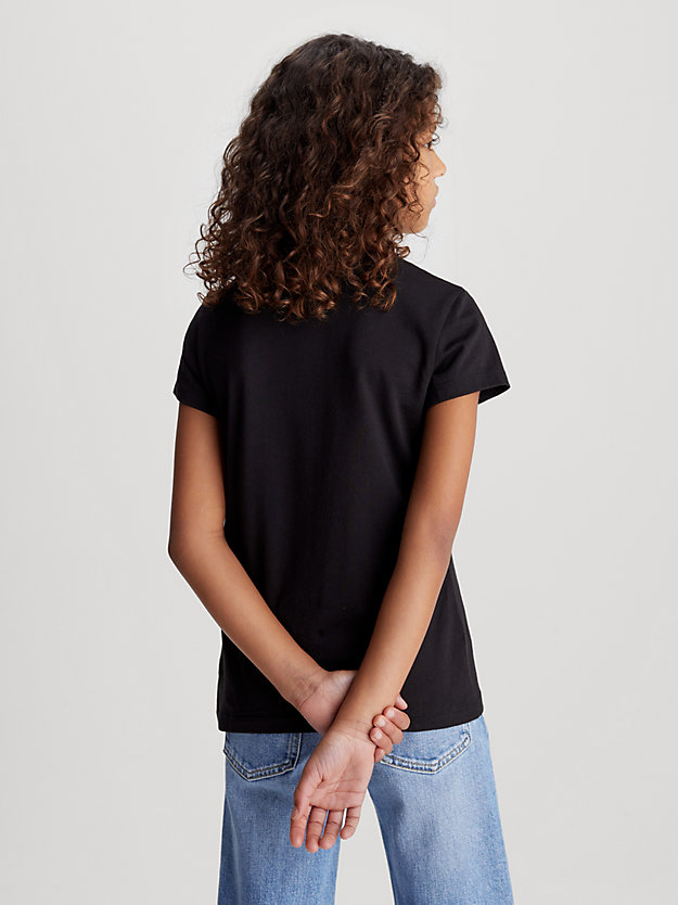blue tint / ck black 2 pack slim cotton t-shirts for girls calvin klein jeans