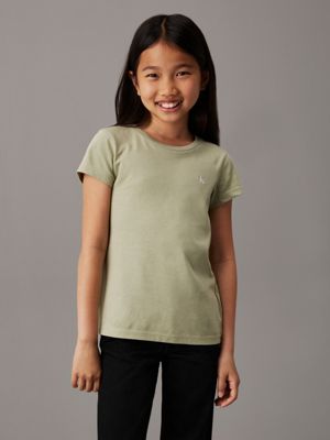 turtledove / misty vale 2 pack slim t-shirts for girls calvin klein jeans