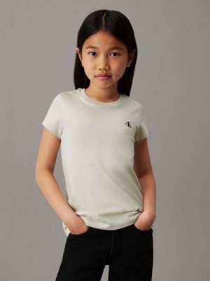 turtledove / misty vale 2 pack slim t-shirts for girls calvin klein jeans