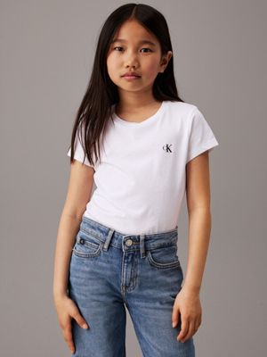 pastel lilac / bright white 2 pack slim t-shirts for girls calvin klein jeans