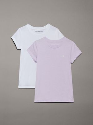 purple 2 pack slim t-shirts for girls calvin klein jeans