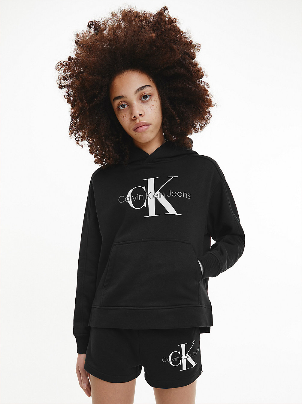 CK BLACK Glow In The Dark Logo Hoodie undefined girls Calvin Klein
