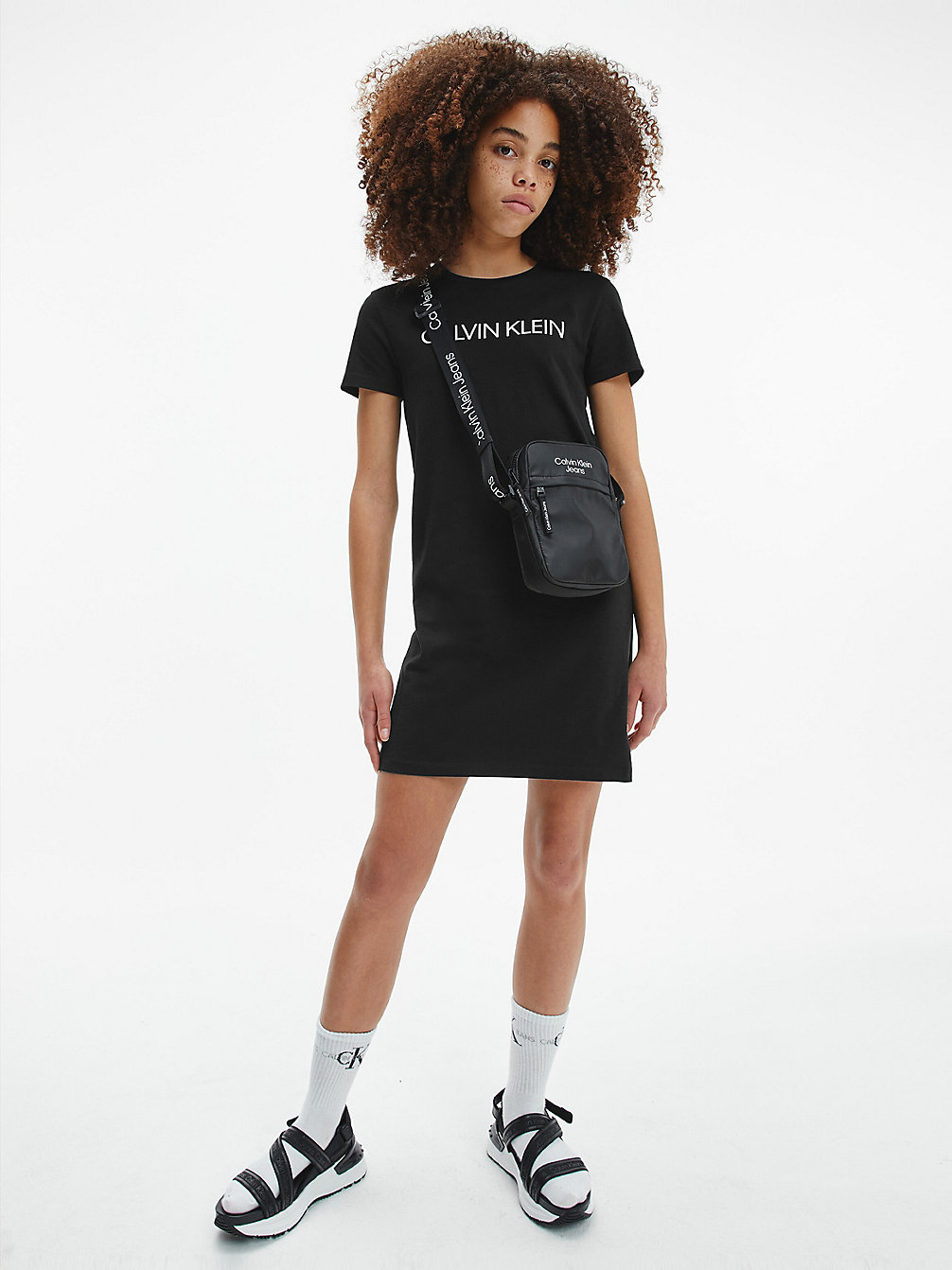 CK BLACK > Платье-футболка с логотипом из органического хлопка > undefined девочки - Calvin Klein