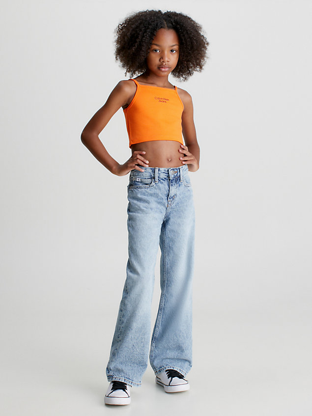 orange slim milano cami top for girls calvin klein jeans