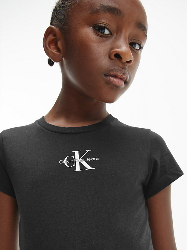 CK BLACK Slim Organic Cotton T-shirt for girls CALVIN KLEIN JEANS