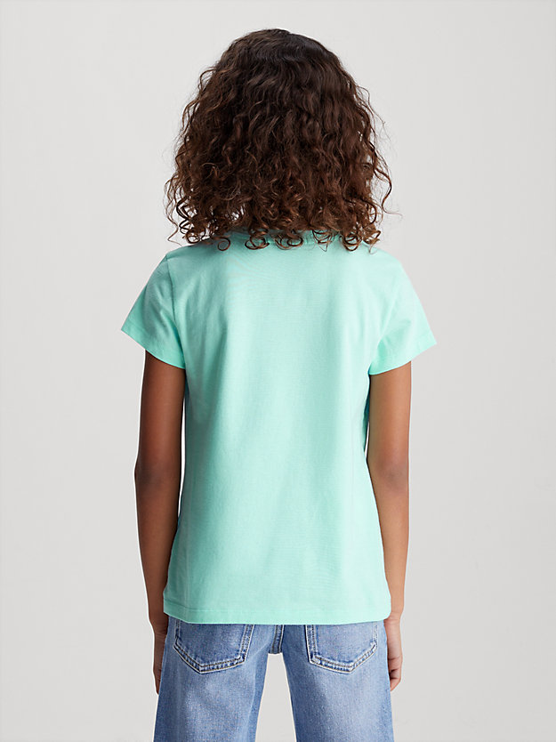 blue tint slim monogram t-shirt for girls calvin klein jeans