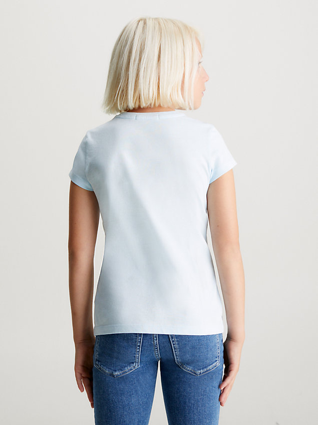 blue slim logo t-shirt for girls calvin klein jeans