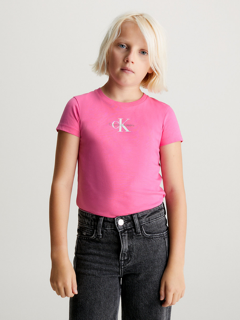 PINK AMOUR Schmales Monogramm-T-Shirt undefined Mädchen Calvin Klein